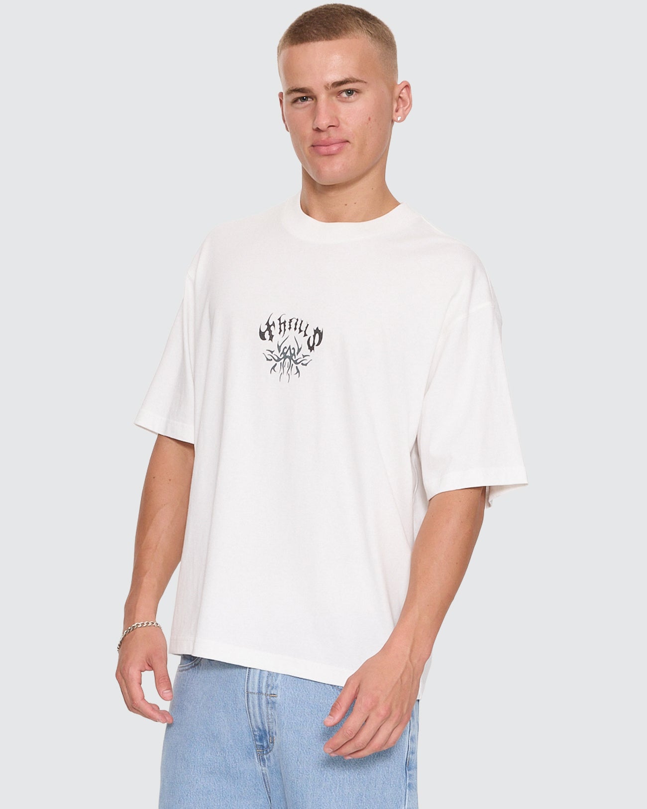 Stagger Oversize Box Crop Tee