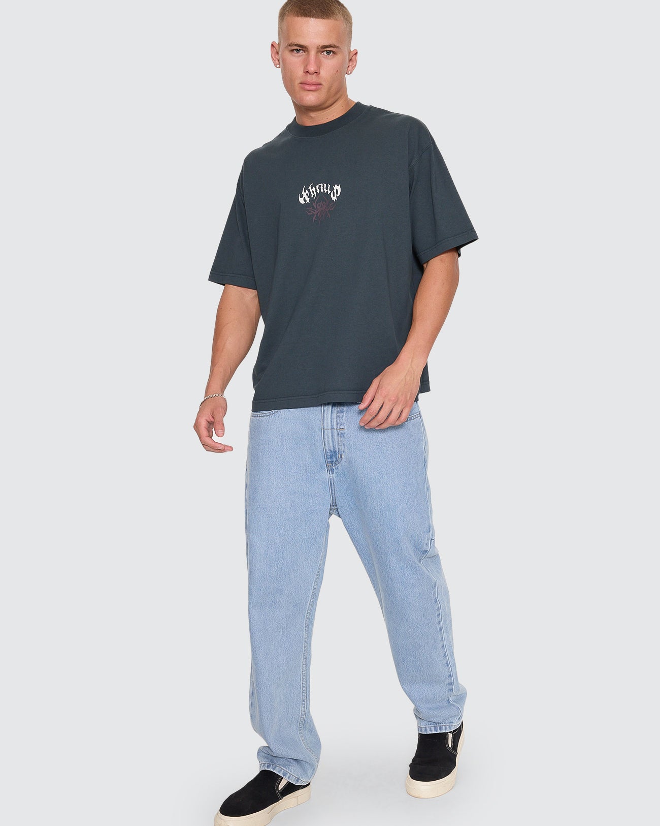 Stagger Oversize Box Crop Tee