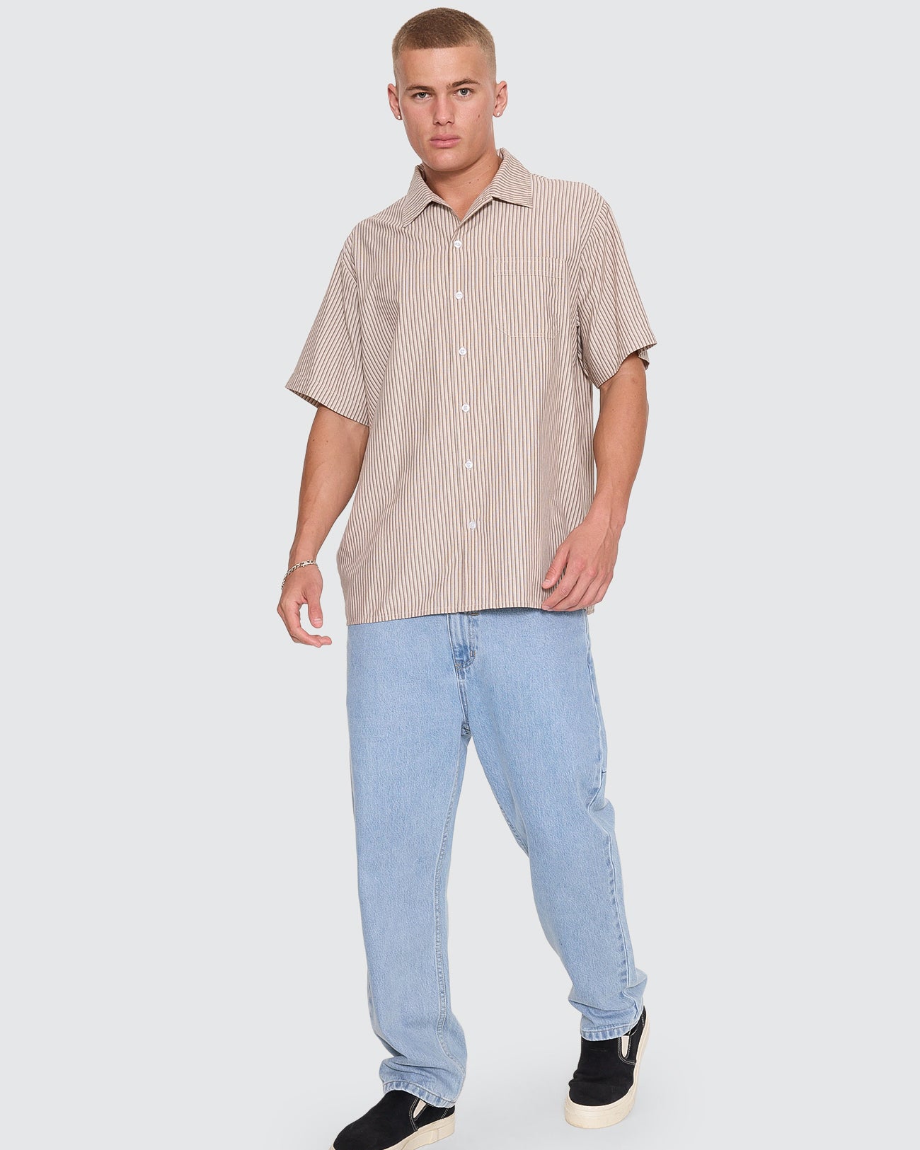 Thrills Union Short Sleeve Stripe Work Shirt