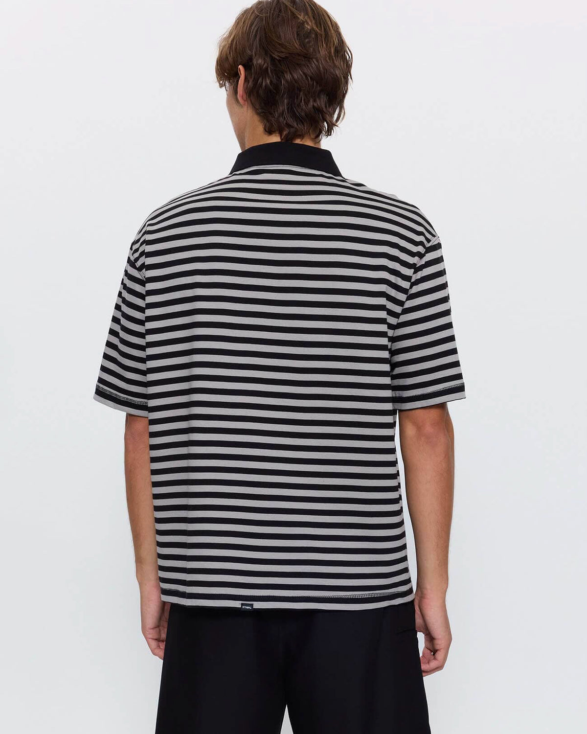 Shattered Stripe Box Crop Polo