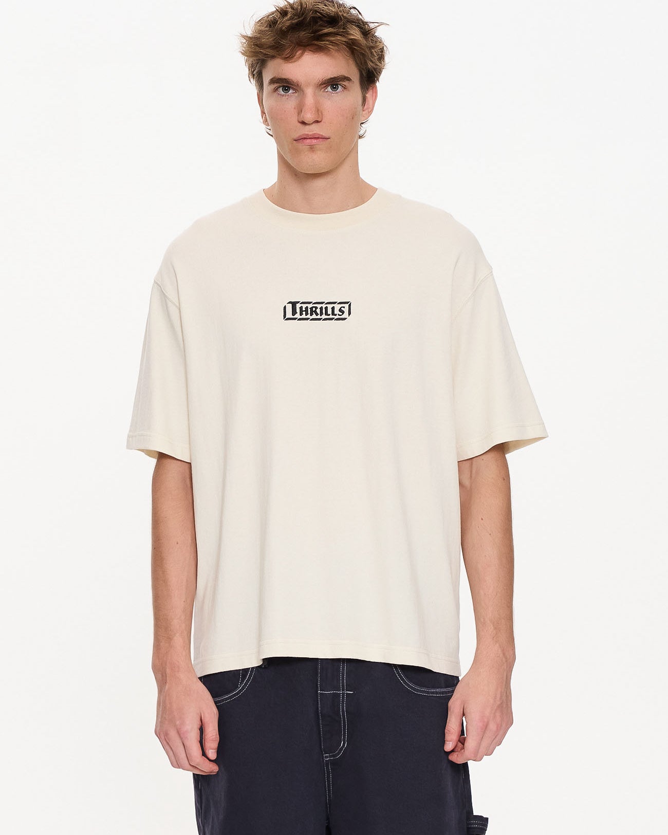 Calm State Embro Box Fit Oversize Cropped Tee