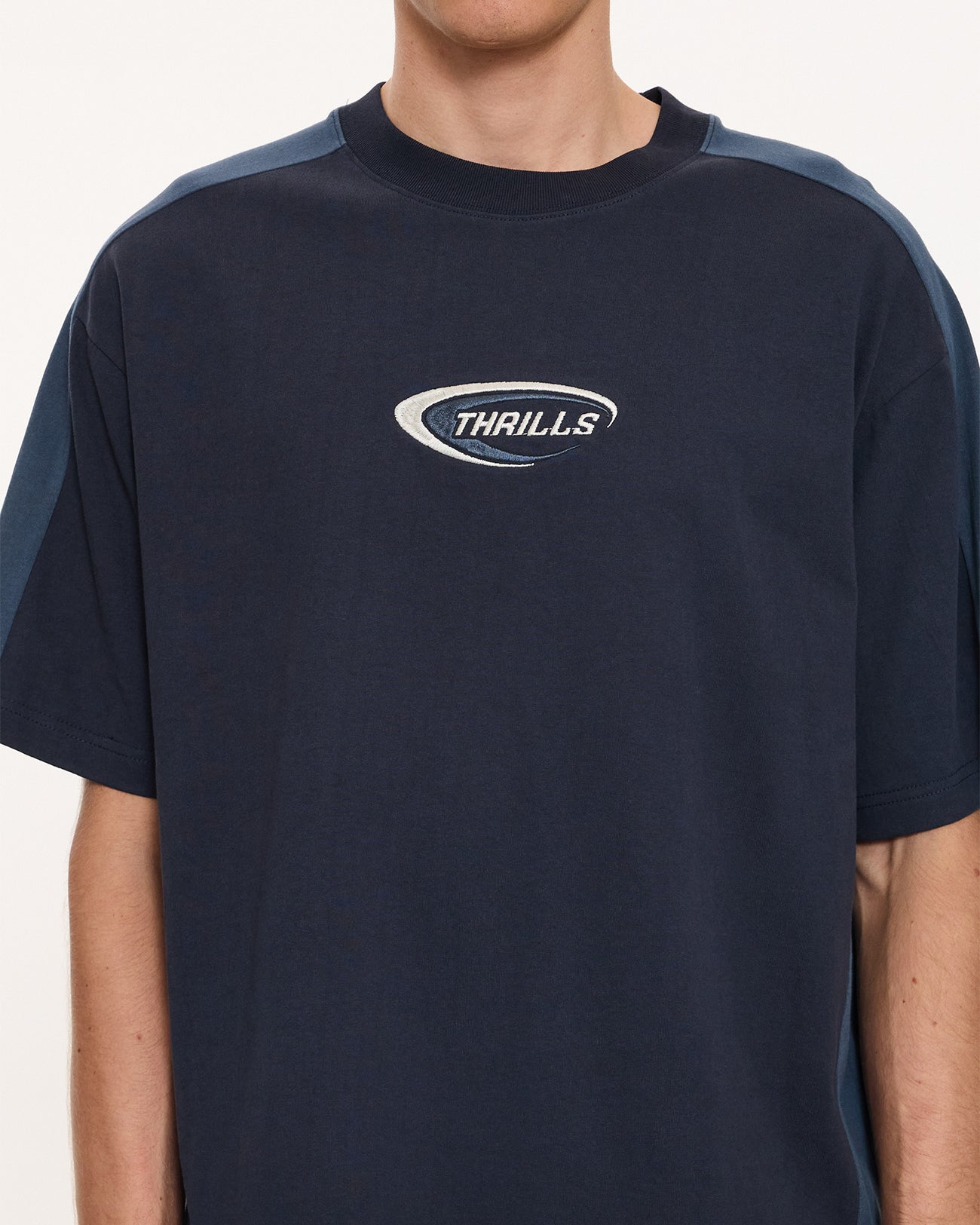 Fusion Panel Box Fit Oversize Cropped Tee