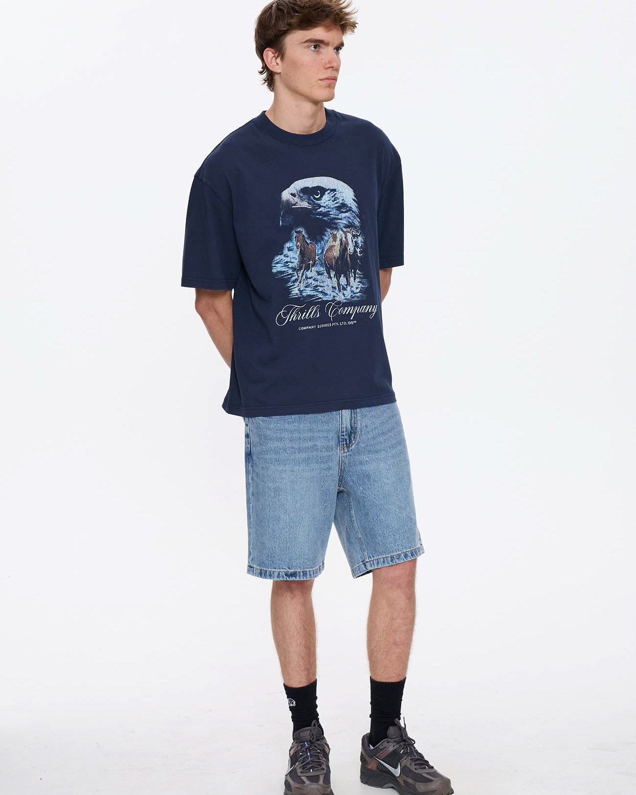 Superior Power Box Fit Oversize Cropped Tee
