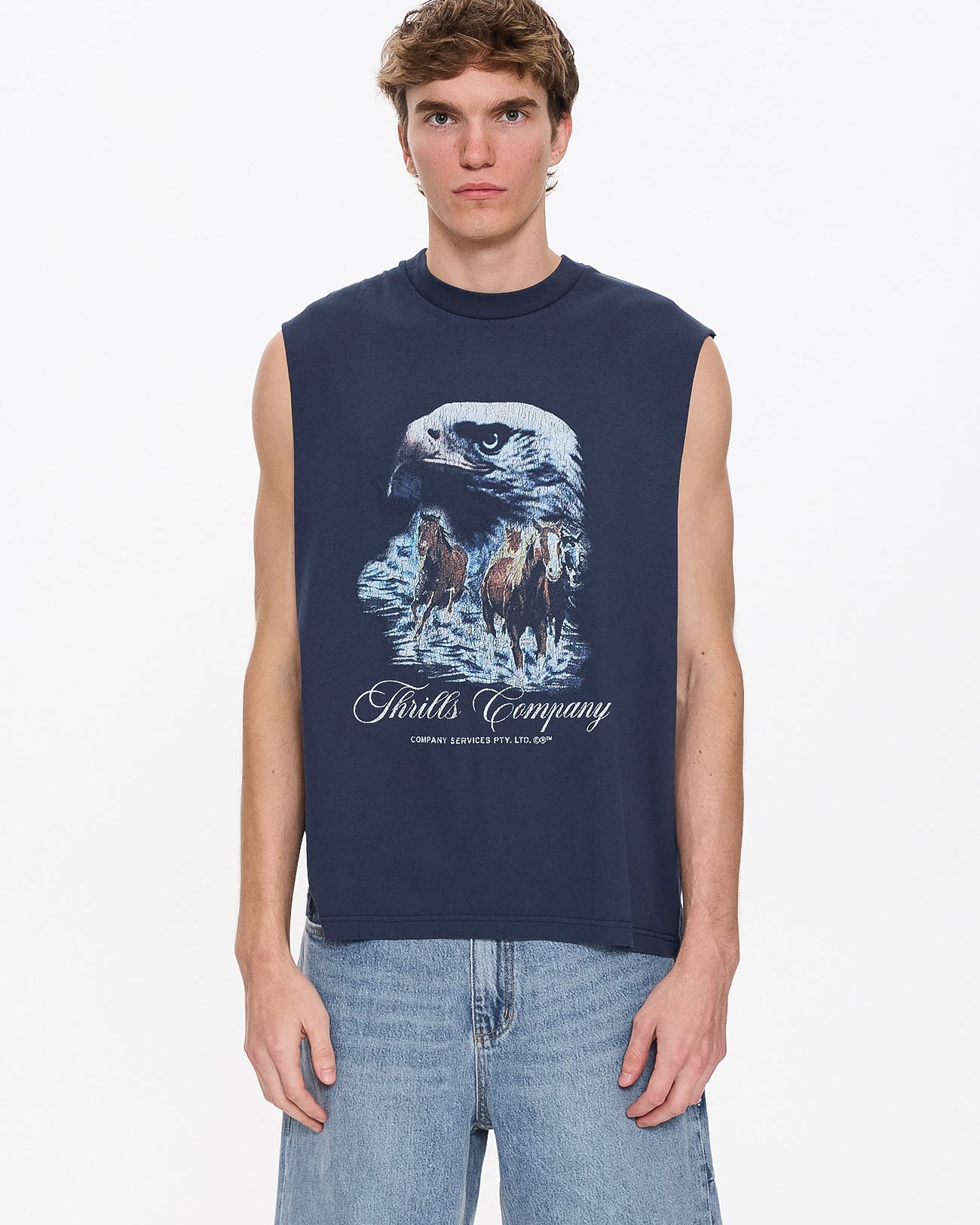 Superior Power Box Fit Oversize Cropped Muscle Tee