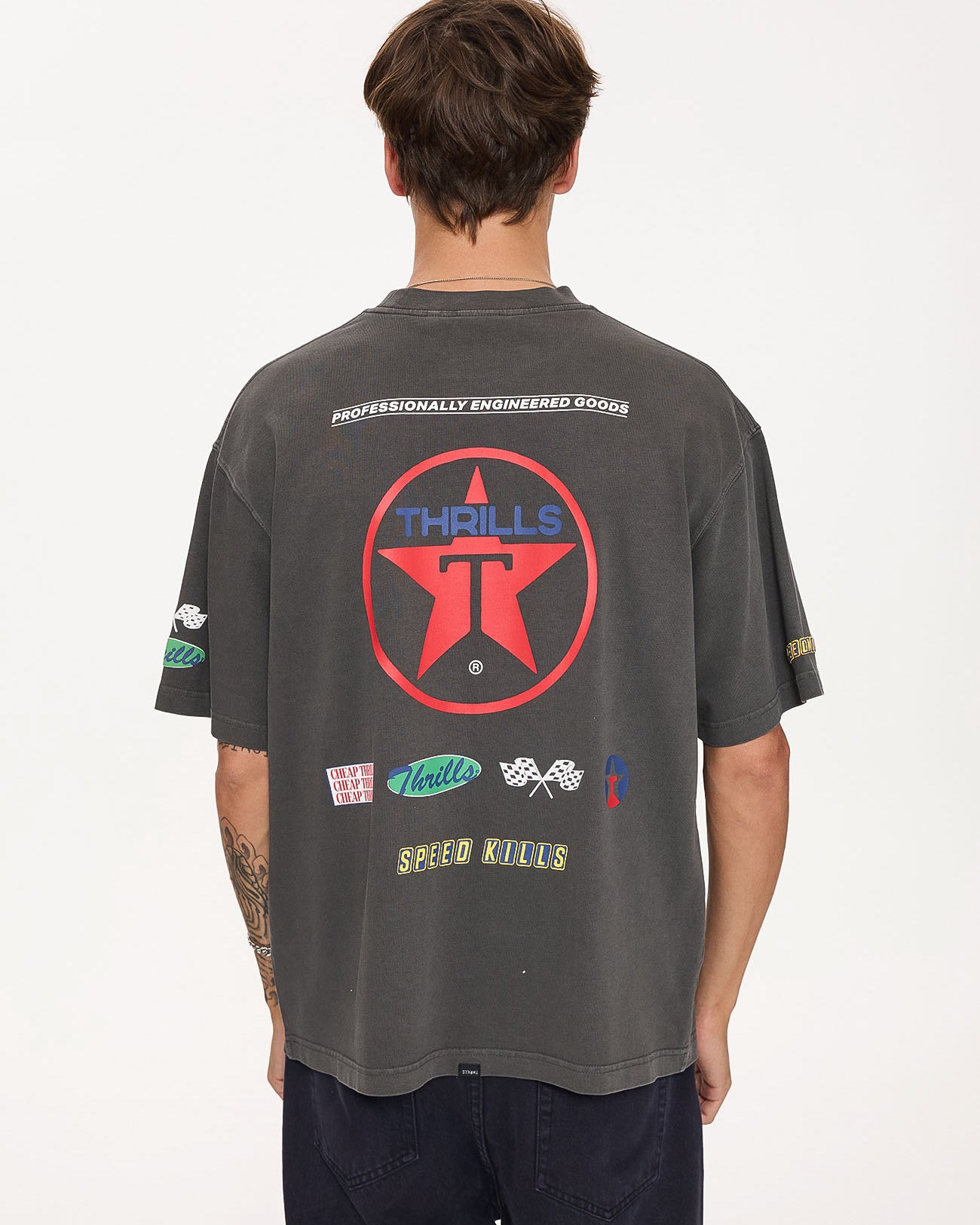 Super Charged Box Fit Oversize Cropped Tee