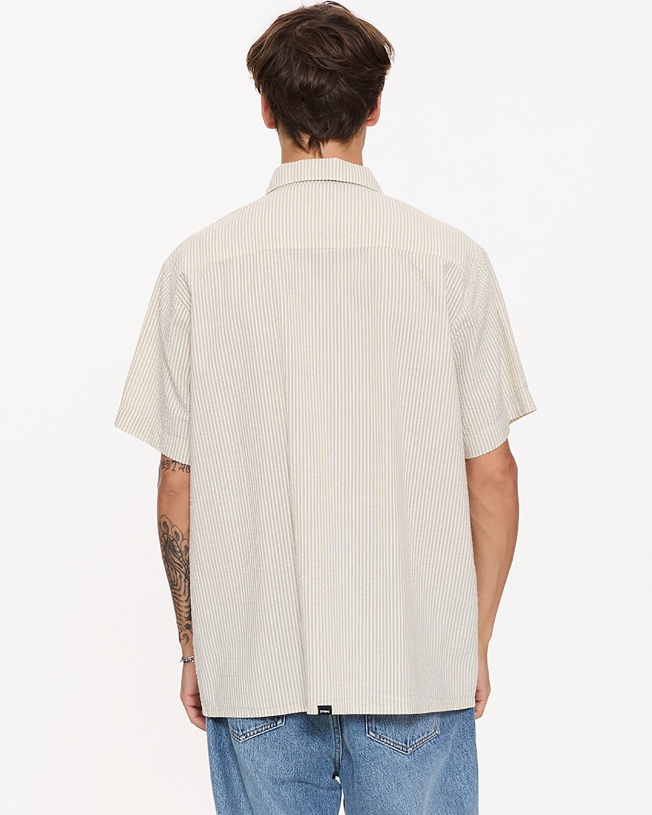 Beauty Around Us Short Sleeve Stripe Work Shirt