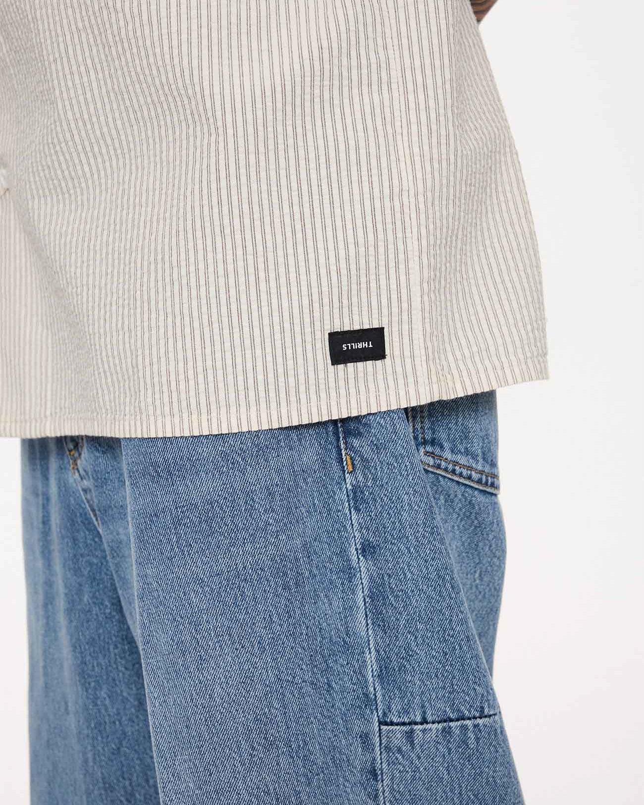 Beauty Around Us Short Sleeve Stripe Work Shirt