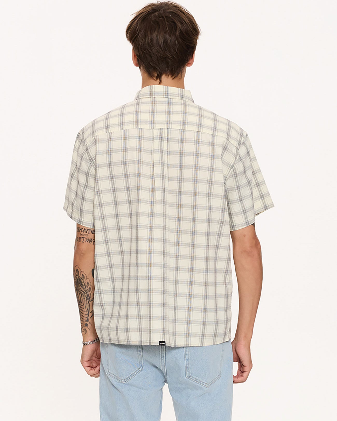 Touch The Sky Check Short Sleeve Cropped Shirt