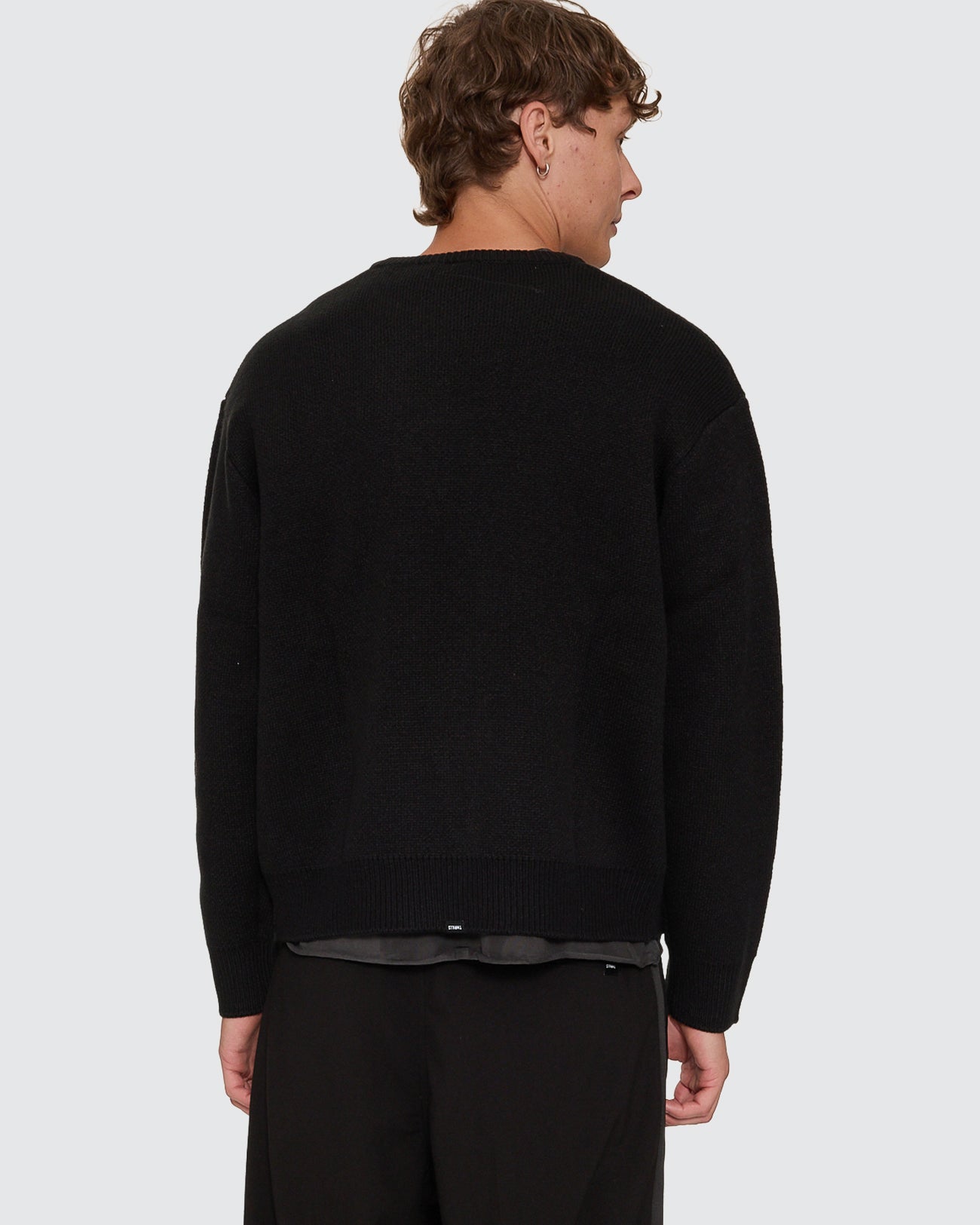 Into The Void Oversize Box Crop Crew Knit