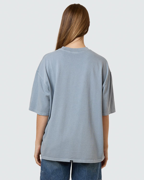 Light blue oversized tee with plain back design