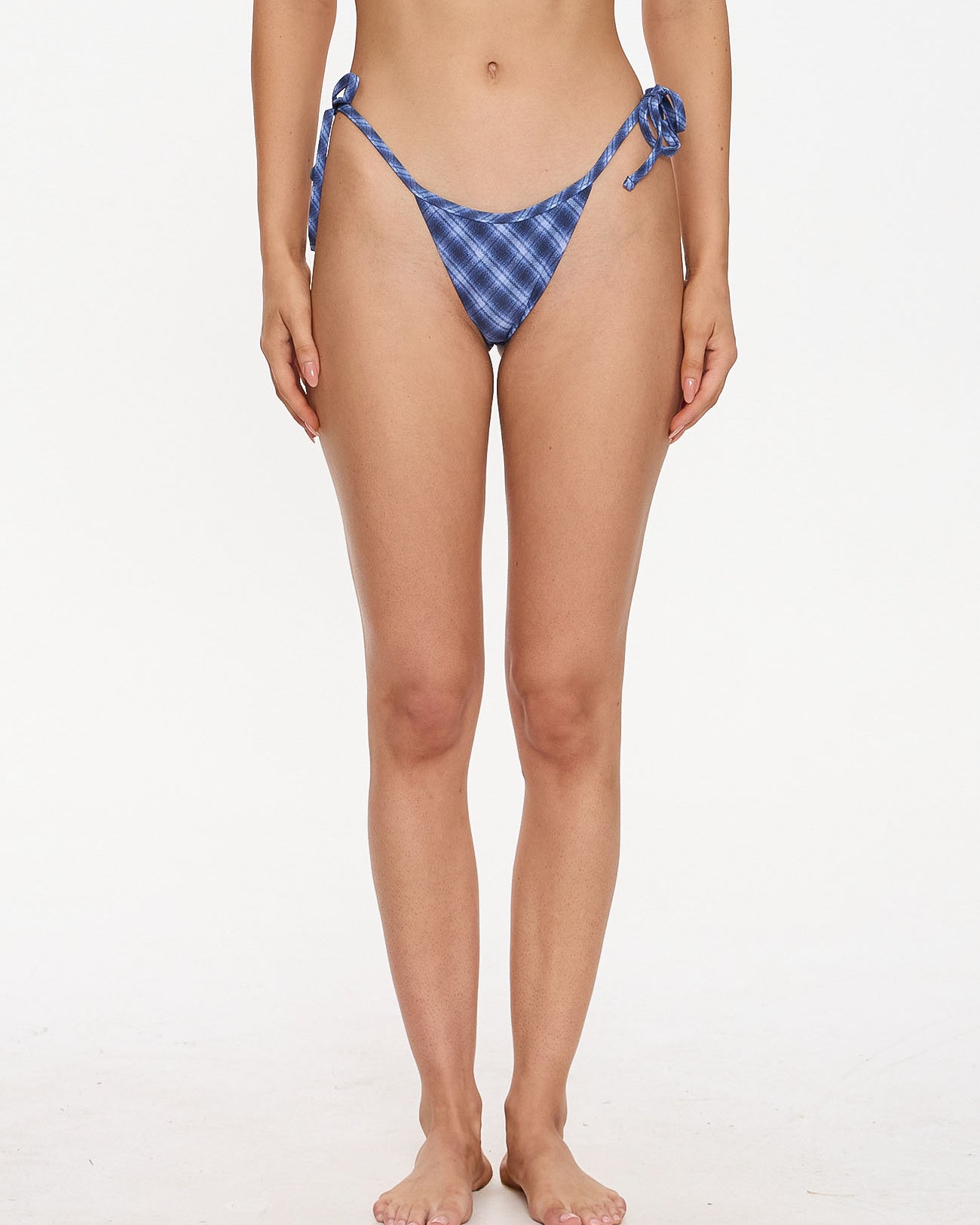 High Speed Check String Bikini Bottom