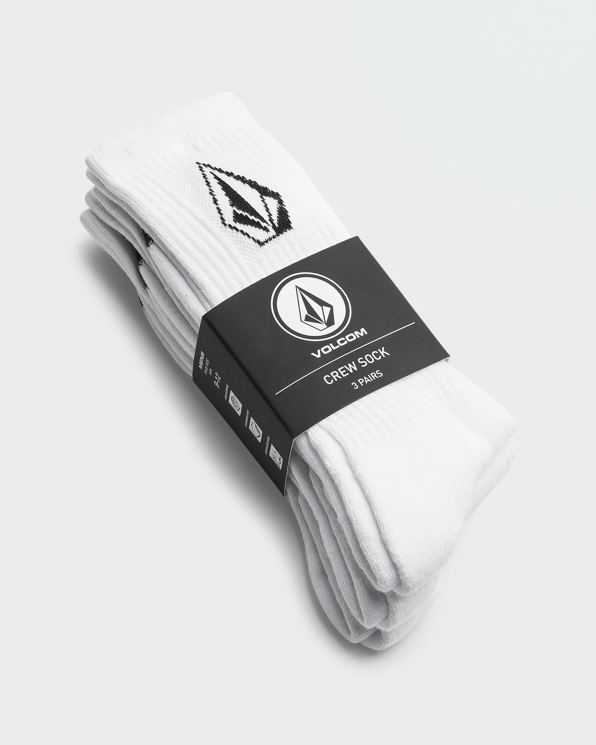 Full Stone Sock 3Pk - White