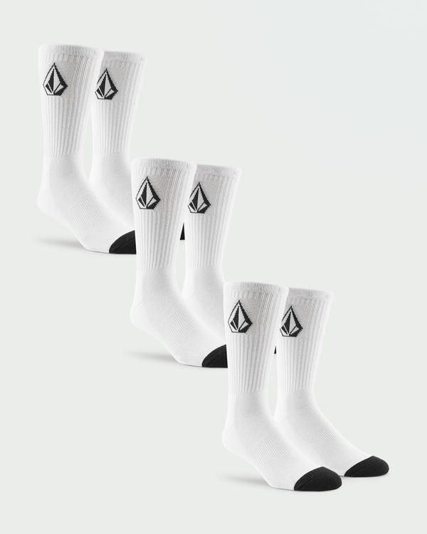Full Stone Sock 3Pk - White
