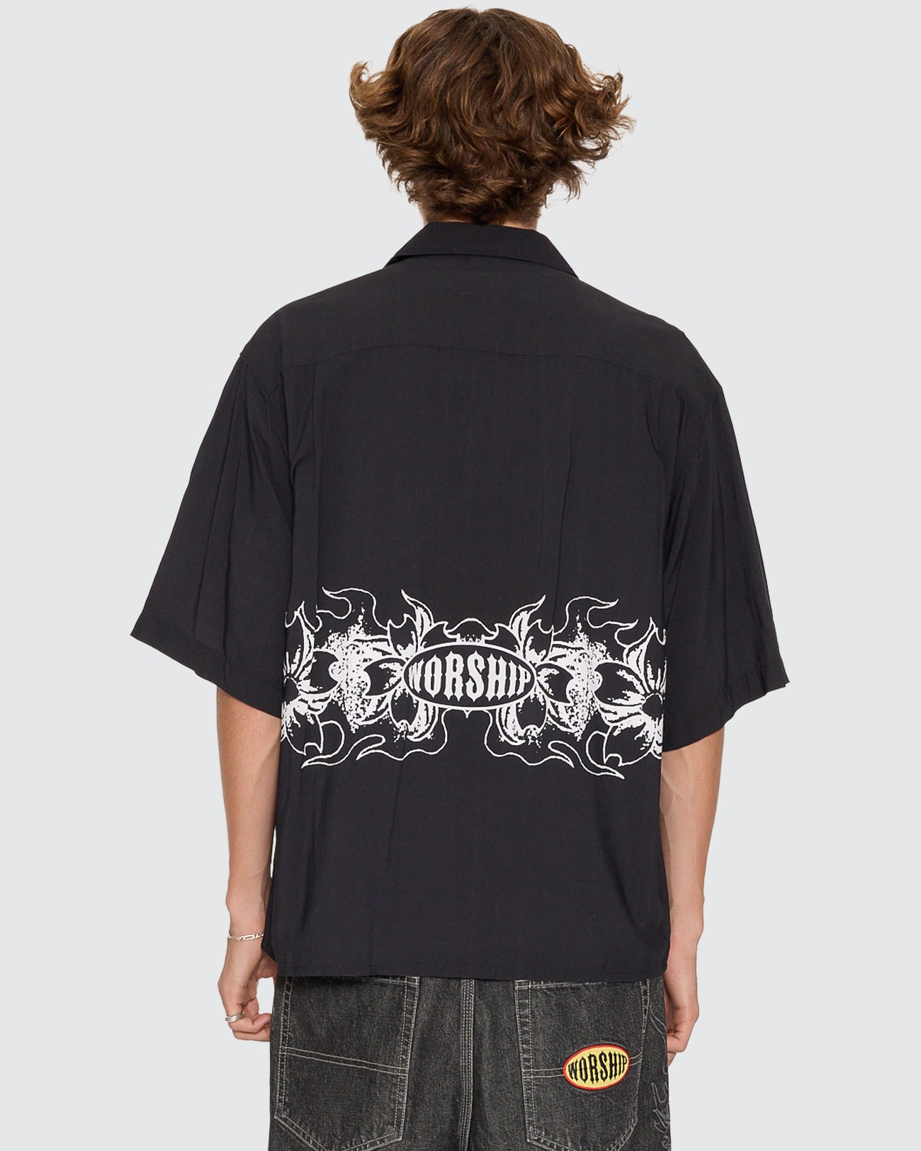 Tropical Heat Crop Bowling Shirt