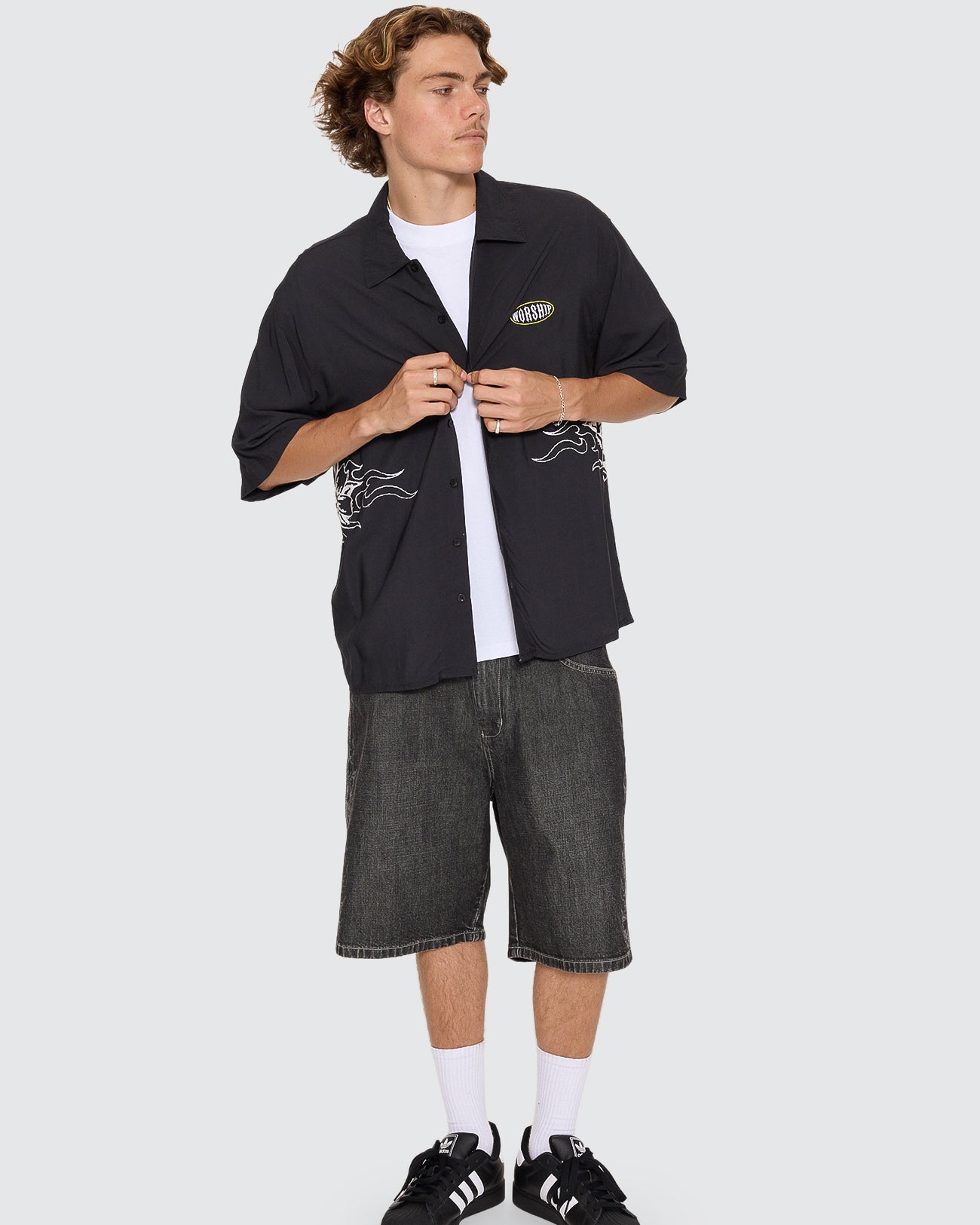 Tropical Heat Crop Bowling Shirt