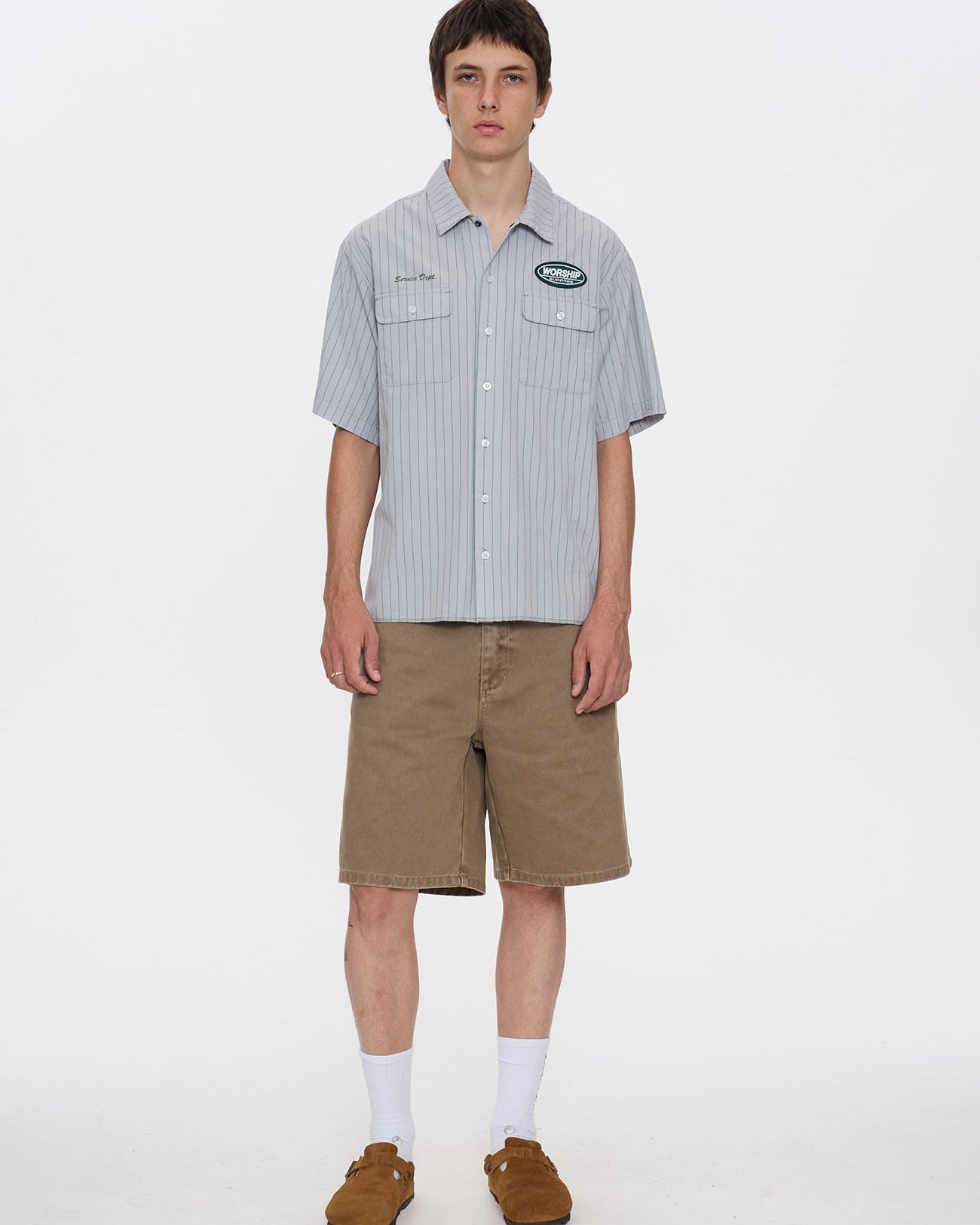 Service Stripe Short Sleeve Work Shirt