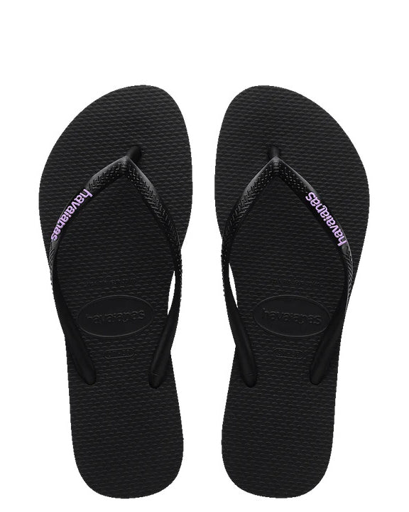 Kids Slim Rubber Logo Black/Lilac