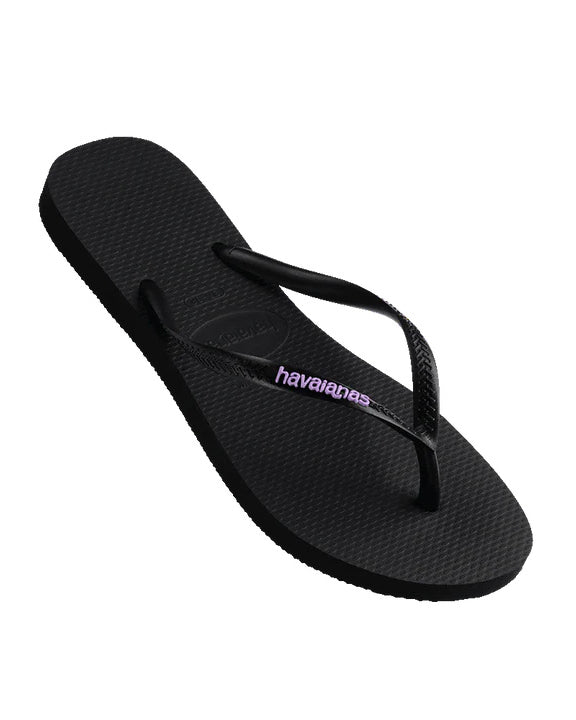 Kids Slim Rubber Logo Black/Lilac