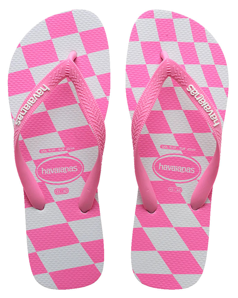 Top Distorded Check Pink Lemonade