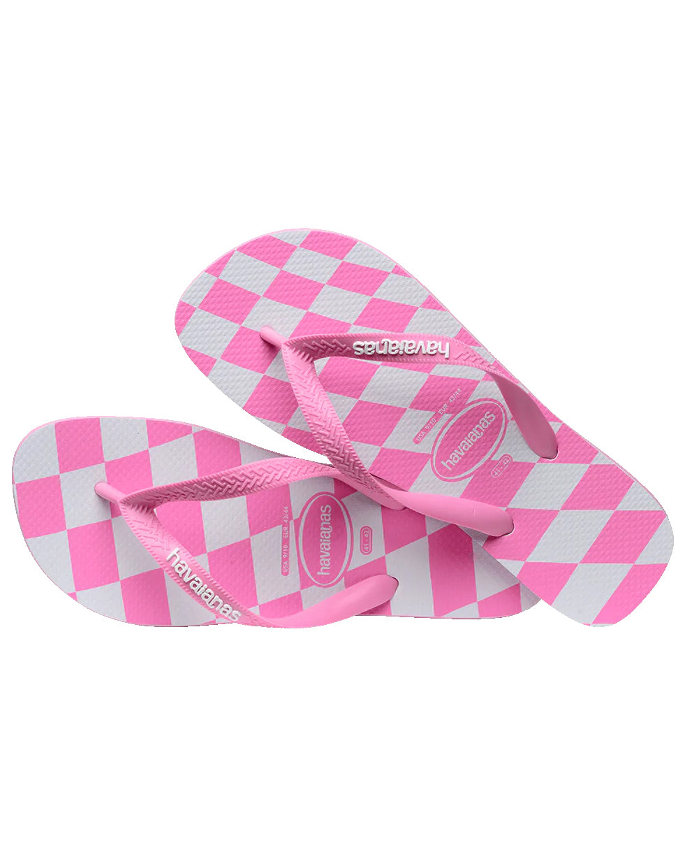 Top Distorded Check Pink Lemonade