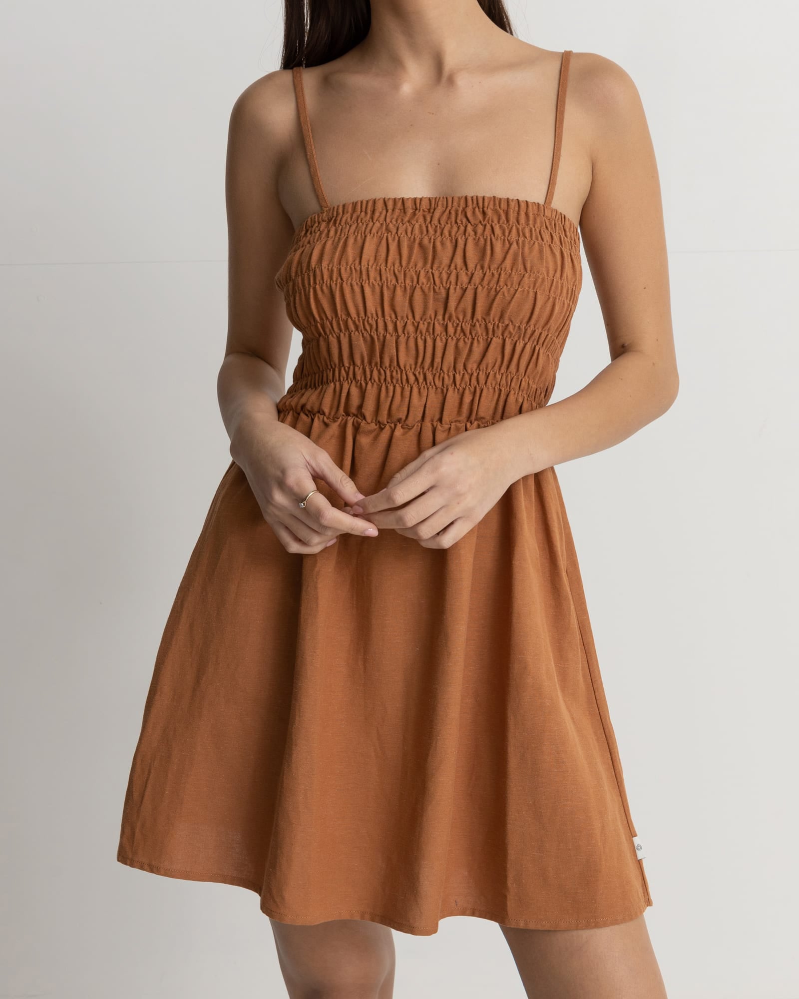 Classic Shirred Mini Dress