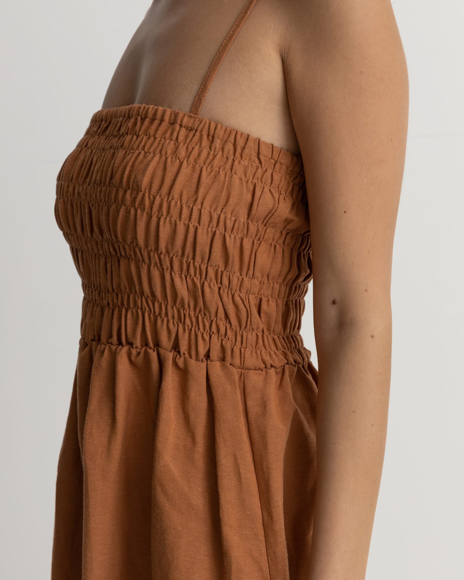Classic Shirred Mini Dress