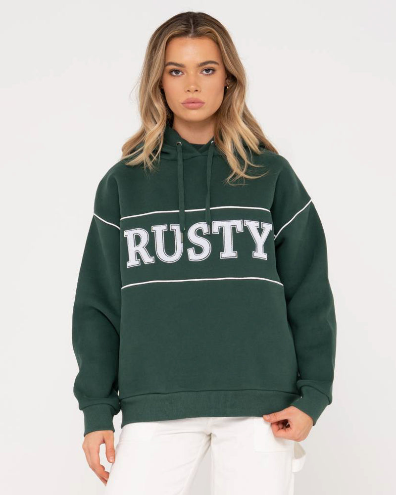 Rusty Line Oversize Hooded Fleece