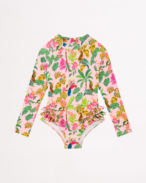 Girls Tropical Dreams Frill Hip Paddlesuit